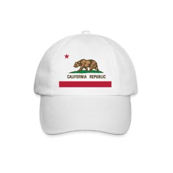 California Republic Flagge Bär Kalifornien USA - Baseballkappe - Weiß/Weiß - Vorne