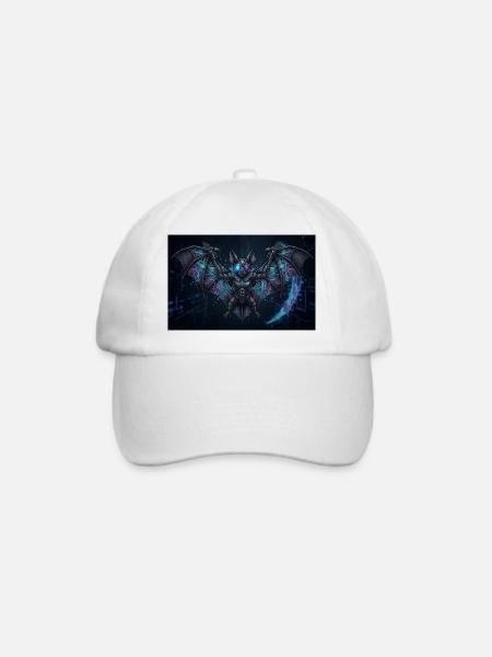 Cyber Fledermaus – Mechanical Glitch Bat Neon - Baseballkappe - Weiß/Weiß