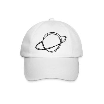 Planet handgezeichnet - Baseballkappe - Weiß/Weiß - Vorne