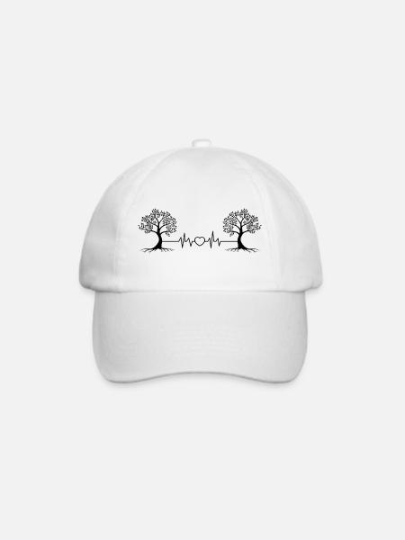 Herzschlag Bäume Baum Wurzel Wald Natur Naturliebe - Baseballkappe - Weiß/Weiß