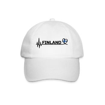 Finland Sport Fan Fussball Black - Baseballkappe - Weiß/Weiß - Vorne