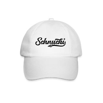 Schnucki Schriftzug Retro Vintage - Baseballkappe - Weiß/Weiß - Vorne