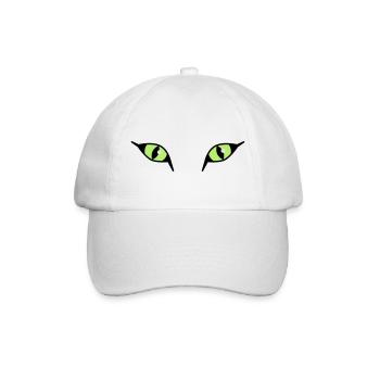 Katzenaugen 03 / Cat Eyes - Baseballkappe - Weiß/Weiß - Vorne