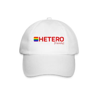 HETERO [friendly] - Baseballkappe - Weiß/Weiß - Vorne