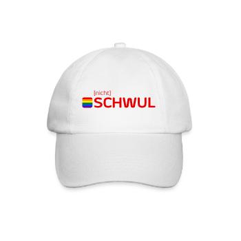 [nicht] SCHWUL - Baseballkappe - Weiß/Weiß - Vorne