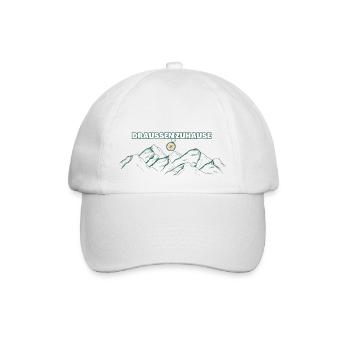 Draussen Zuhause - Baseballkappe - Weiß/Weiß - Vorne