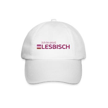 ich bin jetzt LESBISCH - Baseballkappe - Weiß/Weiß - Vorne