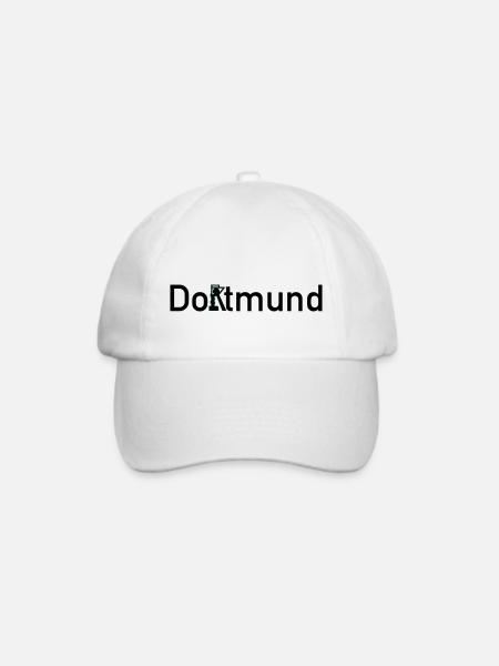 Dortmund Ortsschild Skyline mit Zeche Zollern - Baseballkappe - Weiß/Weiß