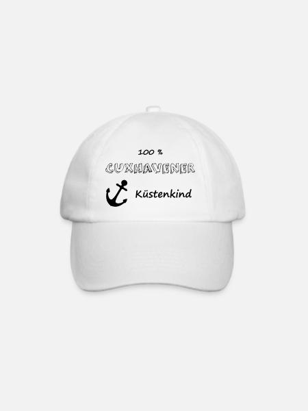 100 % Cuxhavener Küstenkind - Baseballkappe - Weiß/Weiß