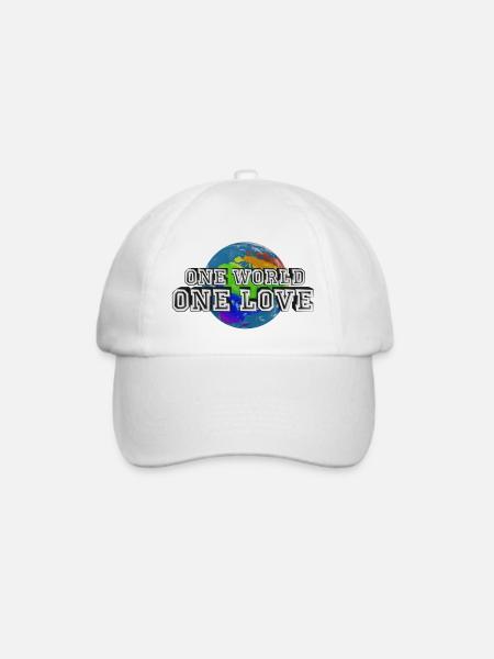 One World - One Love - Baseballkappe - Weiß/Weiß