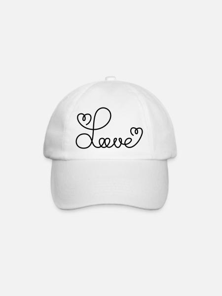 Love - Baseballkappe - Weiß/Weiß