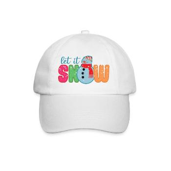 Lass es schneien lustiger Schneemann Winter Weihnachtsgeschenk - Baseballkappe - Weiß/Weiß - Vorne