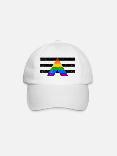 Straight Ally Pride Flag White Shirt Edition - Baseballkappe - Weiß/Weiß