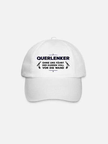 Querlenker Geschenkidee für KFZ-Fans - Baseballkappe - Weiß/Weiß