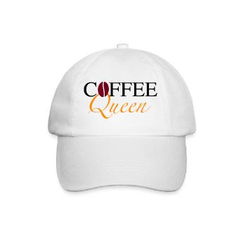 Coffee Queen mit Bohne - Baseballkappe - Weiß/Weiß - Vorne