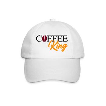 Coffee King mit Bohne - Baseballkappe - Weiß/Weiß - Vorne