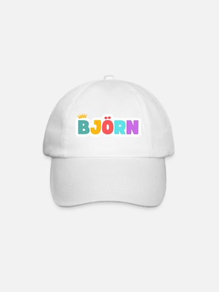Björn! Personalisierbar - Baseballkappe - Weiß/Weiß