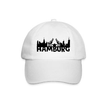 Hamburg Skyline - Baseballkappe - Weiß/Weiß - Vorne