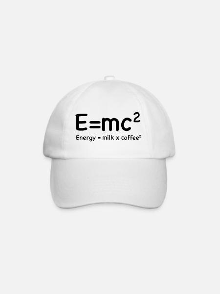 e=mc² - Energy = Milk x Coffee² - Baseballkappe - Weiß/Weiß