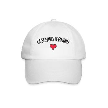 Geschwisterkind Herz T-Shirt - Baseballkappe - Weiß/Weiß - Vorne