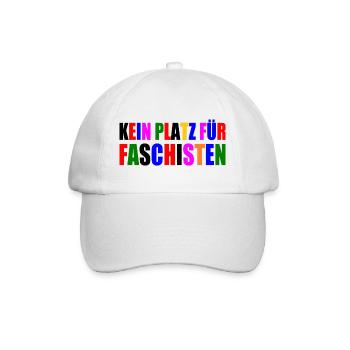 kein platz für faschisten - Baseballkappe - Weiß/Weiß - Vorne