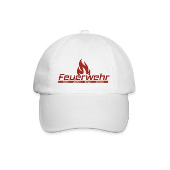 Feuerwehr - Retten, Löschen, Bergen, Schützen - Baseballkappe - Weiß/Weiß - Vorne