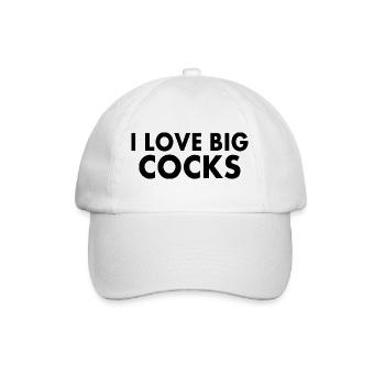 I love big cock - Baseballkappe - Weiß/Weiß - Vorne