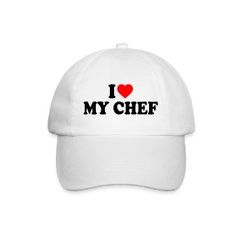 I love my chef - Baseballkappe - Weiß/Weiß - Vorne