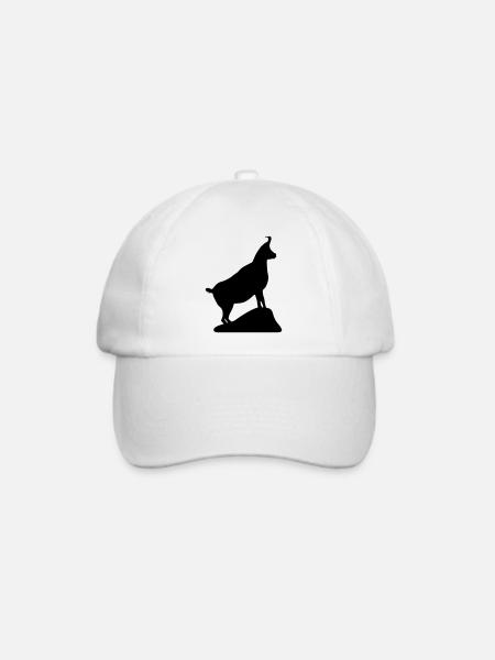 Gams, Gämse, Steinbock - Baseballkappe - Weiß/Weiß