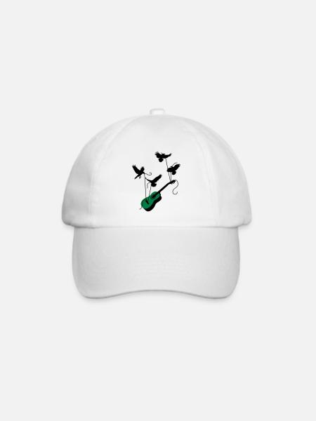 Vögel mit Gitarre - Baseballkappe - Weiß/Weiß