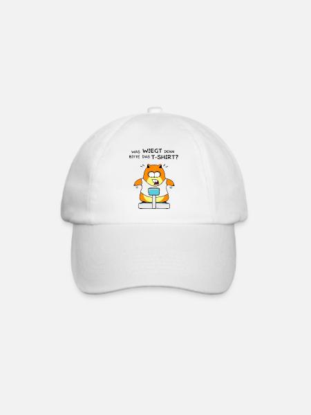Fettes Hamster Shirt - Baseballkappe - Weiß/Weiß