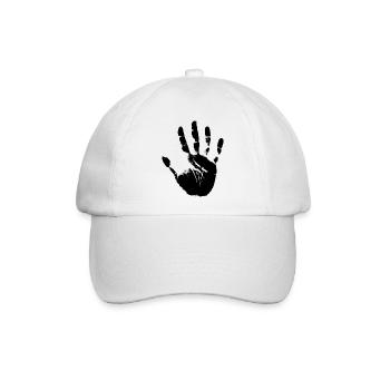 Hand Handabdruck Fingerabdruck Stencil - Baseballkappe - Weiß/Weiß - Vorne