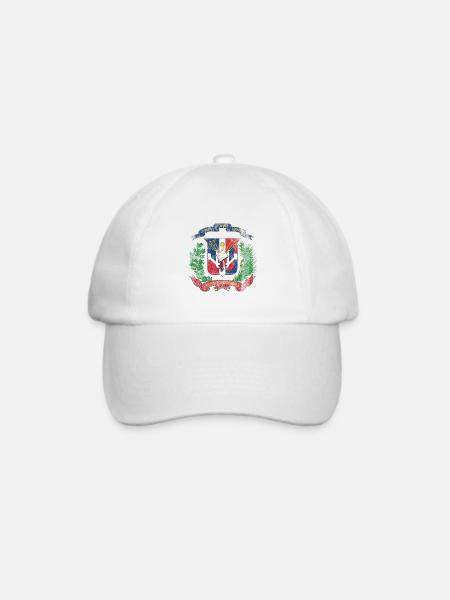 Dominikanische Wappen Dominikanische Republik Symbol - Baseballkappe - Weiß/Weiß