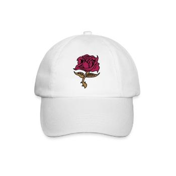 Rose (Blume) - Baseballkappe - Weiß/Weiß - Vorne