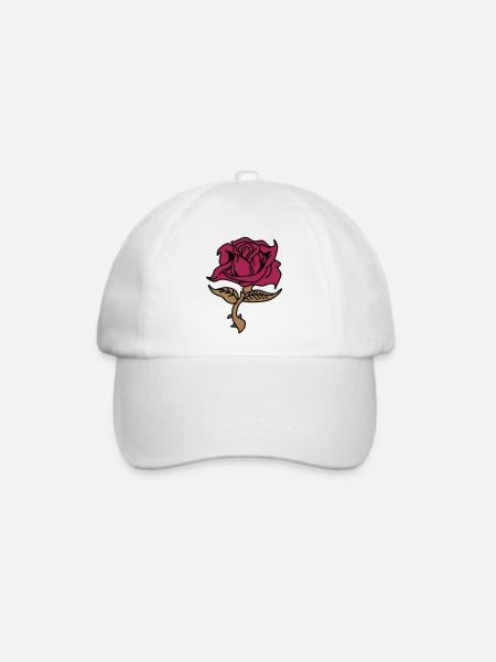 Rose (Blume) - Baseballkappe - Weiß/Weiß