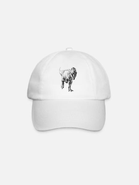 Dinosaurier - Baseballkappe - Weiß/Weiß