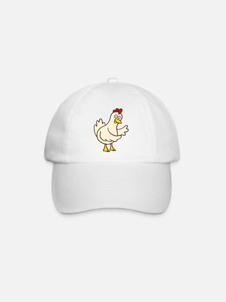 Huhn - Baseballkappe - Weiß/Weiß