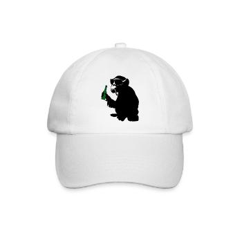 monkey with beer bottle - Baseballkappe - Weiß/Weiß - Vorne