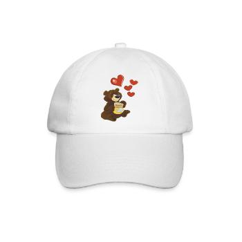 Bär - Baseballkappe - Weiß/Weiß - Vorne