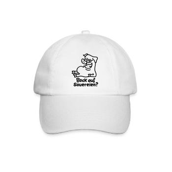 Bock auf Sauereien - line - Baseballkappe - Weiß/Weiß - Vorne