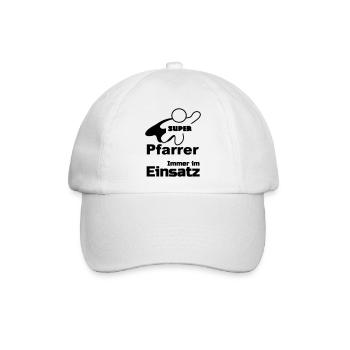 Super Pfarrer Geschenk - Baseballkappe - Weiß/Weiß - Vorne