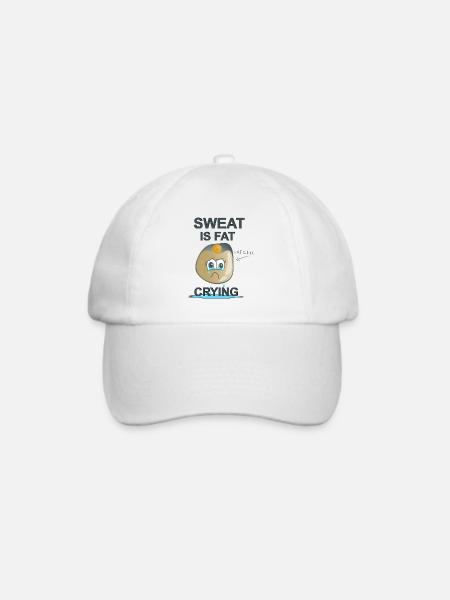 Sweat is Fat Crying - Baseballkappe - Weiß/Weiß