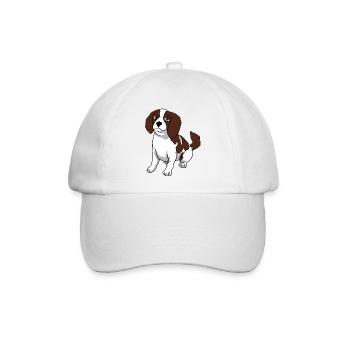 Cavalier King Charles Spaniel Hund - Baseballkappe - Weiß/Weiß - Vorne
