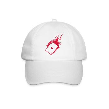 Karten-Poker-Karte als Flamm coeur2 - Baseballkappe - Weiß/Weiß - Vorne