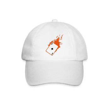 Karten-Poker-Karte als Flamm pique2 - Baseballkappe - Weiß/Weiß - Vorne