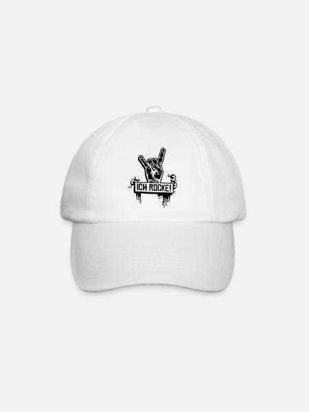 ich rocke - Baseballkappe - Weiß/Weiß