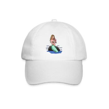 Nixe Meerjungfrau Fabel Märchen Kinder Fantasy - Baseballkappe - Weiß/Weiß - Vorne