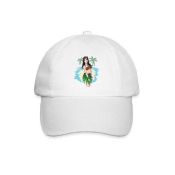 Hawaiian Mädchen Sexy Urlaub Fantasy Sex Erotisch - Baseballkappe - Weiß/Weiß - Vorne