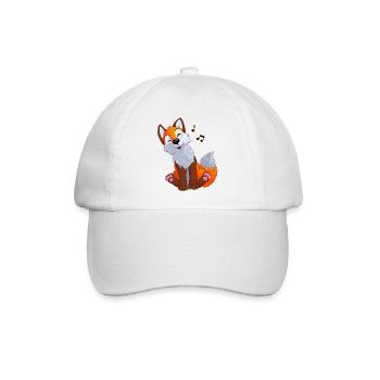 Singender Fuchs - Baseballkappe - Weiß/Weiß - Vorne