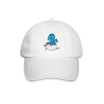Kleiner süßer Baby Drachen schlüpfen Eierschale Ei - Baseballkappe - Weiß/Weiß - Vorne
